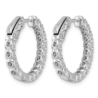 14kw 1 1/2 ct Lab Grown Dia VS/SI+ G+ In/Out Safety Clasp Hoop Earrings