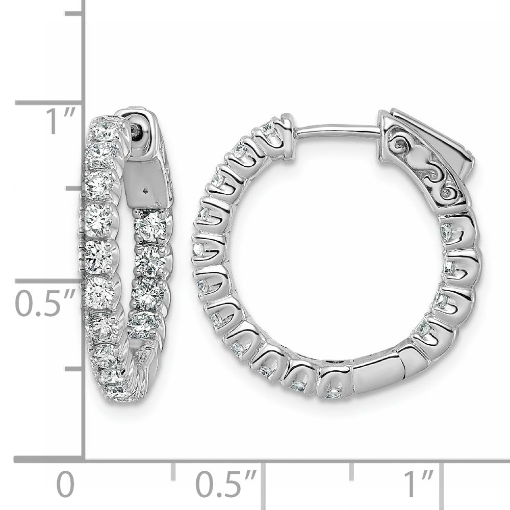 TO 14kw 1 1/2ct Lab Grown DIA. VS+ F+ Comp. In&Out Hoops