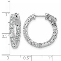 TO 14kw 1 1/2ct Lab Grown DIA. VS+ F+ Comp. In&Out Hoops