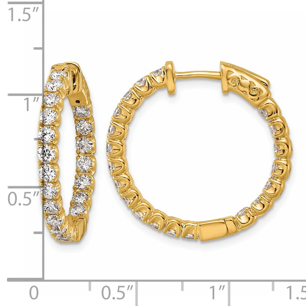 14k 2ct Lab Grown Dia VS/SI+ G+ Comp In/Out Safety Clasp Hoop Earrings