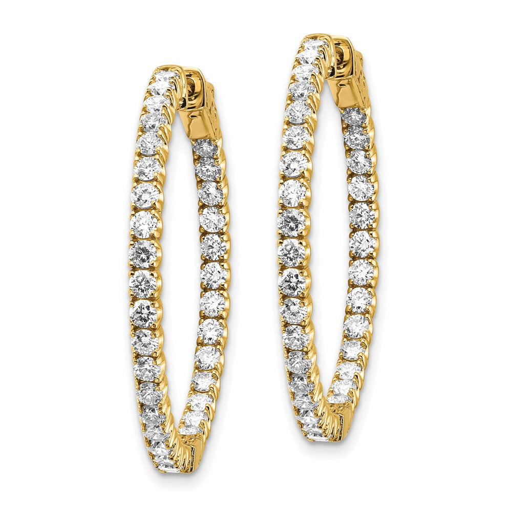 14k 3 1/3 ct Lab Grown Dia VS/SI+ G+ Round In/Out Safety Clasp Hoop Earring