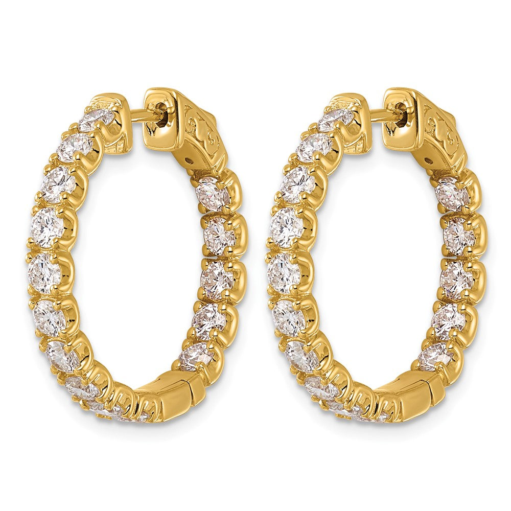 TO 14k 2 3/4ct Lab Grown DIA. VS+ F+ Comp. In&Out Hoops
