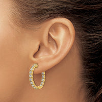 TO 14k 2 3/4ct Lab Grown DIA. VS+ F+ Comp. In&Out Hoops