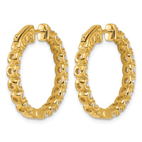 14k 2 3/4 ct Lab Grown Dia VS/SI+ G+ Round In/Out Safety Clasp Hoop Earring