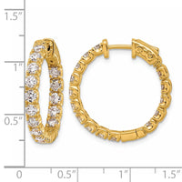 14k 2 3/4 ct Lab Grown Dia VS/SI+ G+ Round In/Out Safety Clasp Hoop Earring