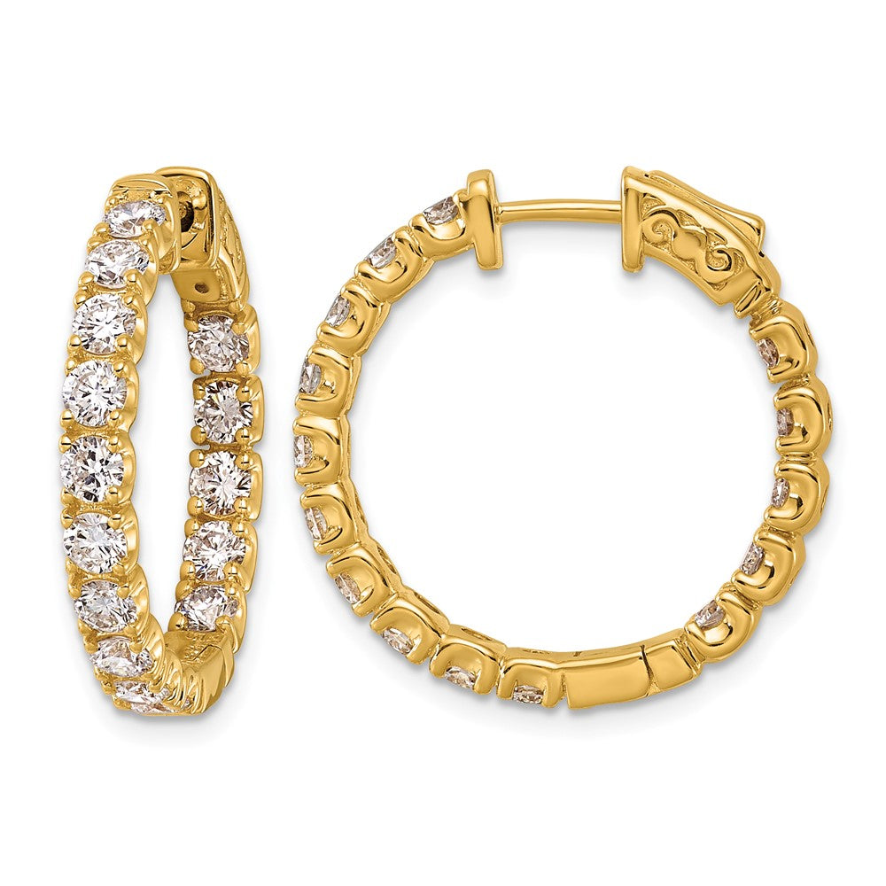 14k 2 3/4 ct Lab Grown Dia VS/SI+ G+ Round In/Out Safety Clasp Hoop Earring