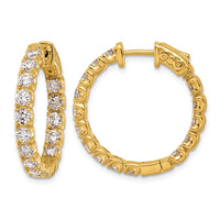 14k 2 3/4 ct Lab Grown Dia VS/SI+ G+ Round In/Out Safety Clasp Hoop Earring