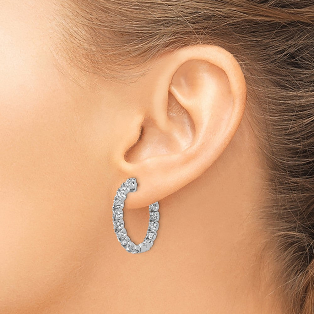 TO 14kw 2 3/4ct Lab Grown DIA. VS+ F+ Comp. In&Out Hoops