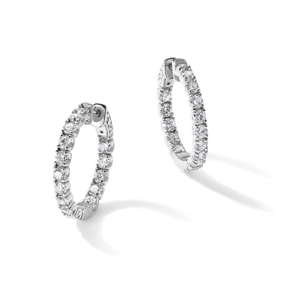 TO 14kw 2 3/4ct Lab Grown DIA. VS+ F+ Comp. In&Out Hoops