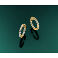 14k 2 3/4 ct Lab Grown Dia VS/SI+ G+ Round In/Out Safety Clasp Hoop Earring