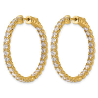 14k 4 7/8 ct Lab Grown Dia VS/SI+ G+ Round In/Out Safety Clasp Hoop Earring
