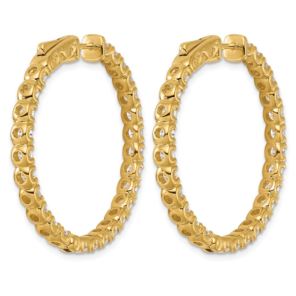 14k 4 7/8 ct Lab Grown Dia VS/SI+ G+ Round In/Out Safety Clasp Hoop Earring
