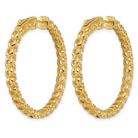 14k 4 7/8 ct Lab Grown Dia VS/SI+ G+ Round In/Out Safety Clasp Hoop Earring