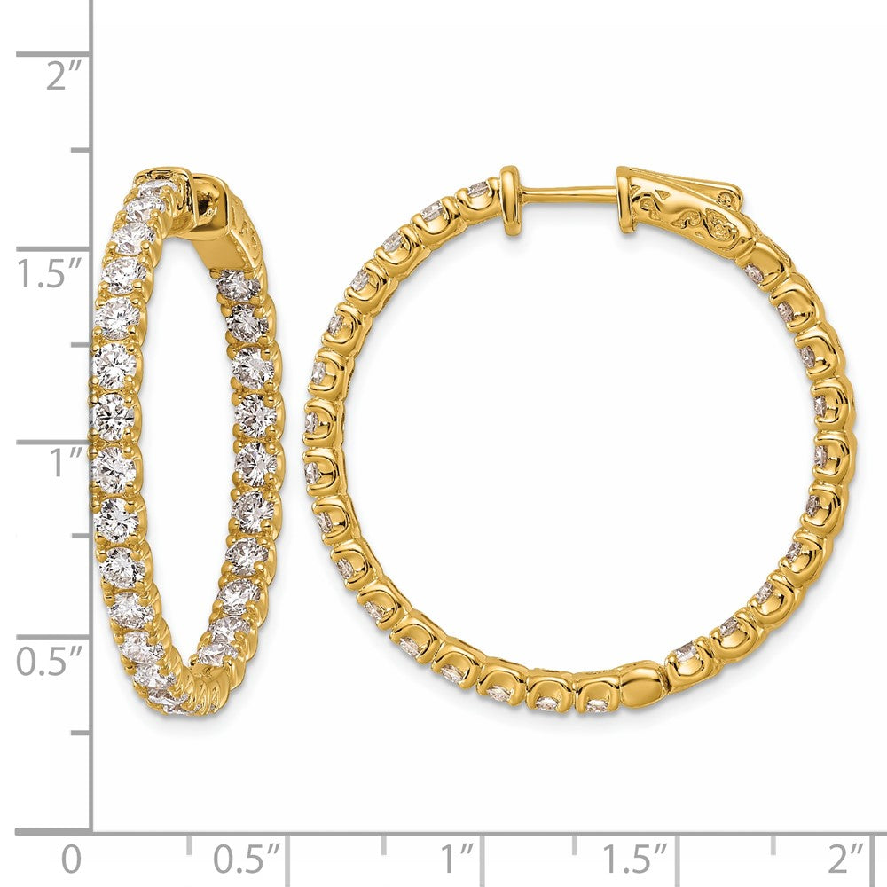 TO 14k 4 7/8ct Lab Grown DIA. VS+ F+ Comp. In&Out Hoops