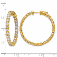 14k 4 7/8 ct Lab Grown Dia VS/SI+ G+ Round In/Out Safety Clasp Hoop Earring