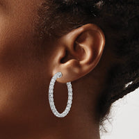 TO 14kw 4 7/8ct Lab Grown DIA. VS+ F+ Comp. In&Out Hoops