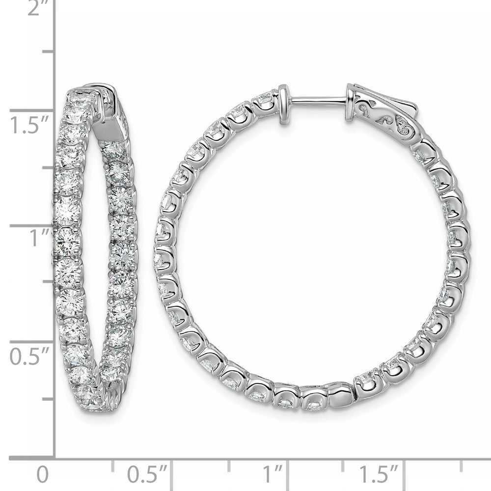 14kw 5.2ct Lab Grown Dia VS/SI+ G+ In/Out Safety Clasp Hoop Earrings