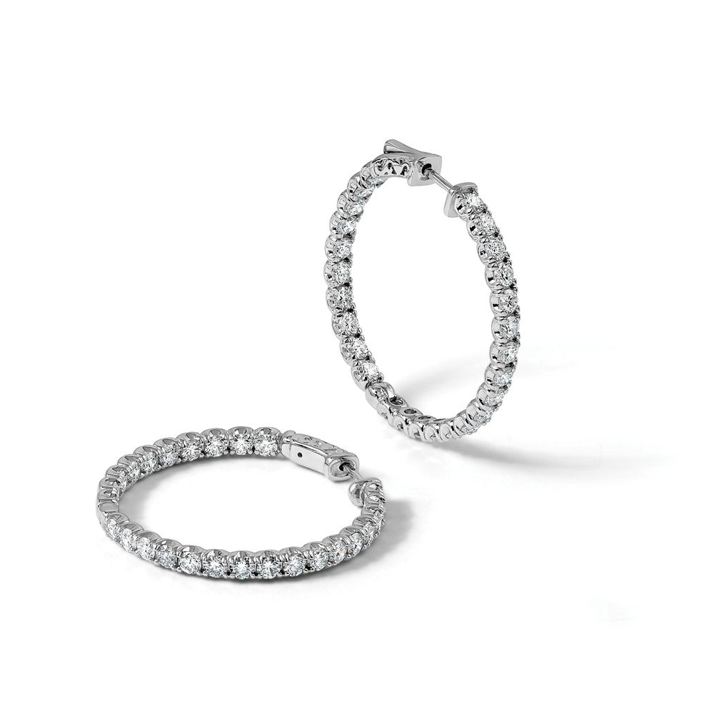 TO 14kw 4 7/8ct Lab Grown DIA. VS+ F+ Comp. In&Out Hoops