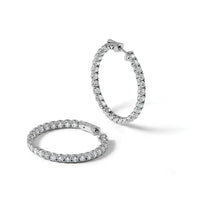 14kw 5.2ct Lab Grown Dia VS/SI+ G+ In/Out Safety Clasp Hoop Earrings