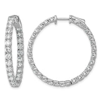14kw 5.2ct Lab Grown Dia VS/SI+ G+ In/Out Safety Clasp Hoop Earrings