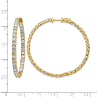 14k 7 1/4 ct Lab Grown Dia VS/SI+ G+ Round In/Out Safety Clasp Hoop Earring