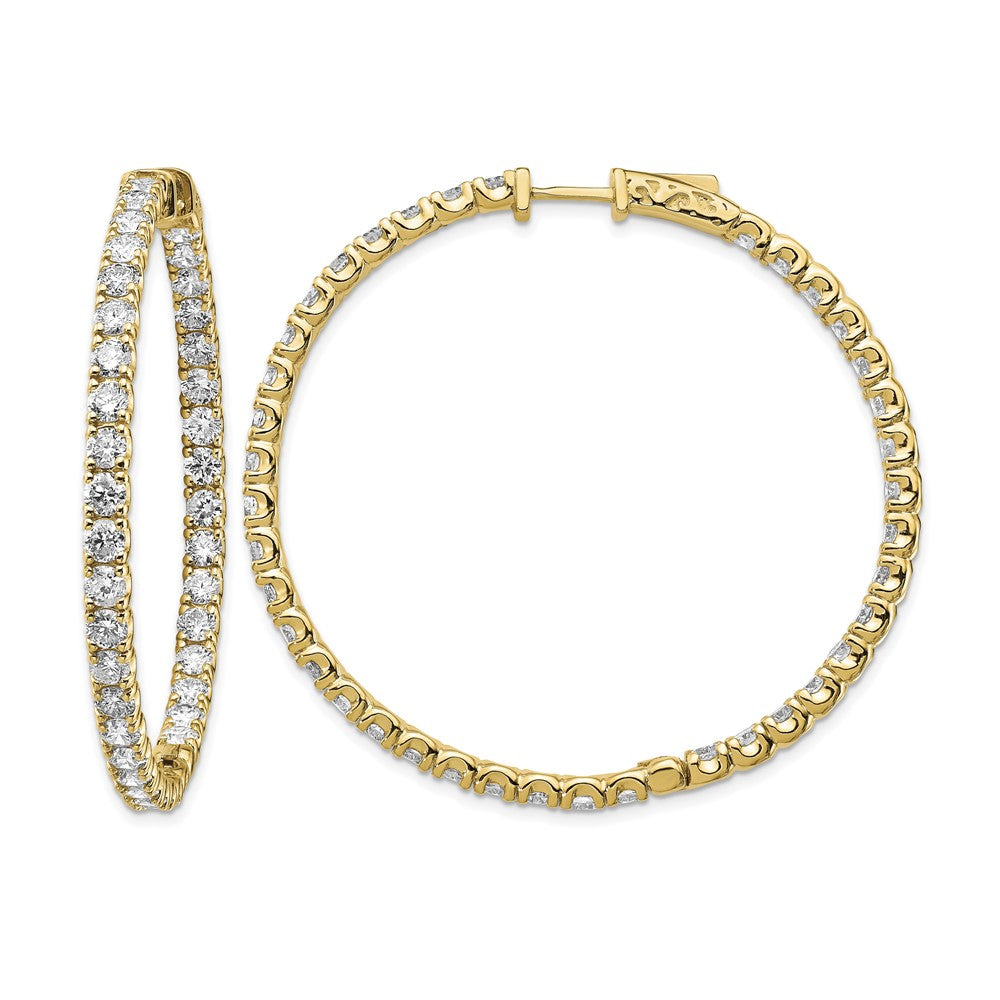 TO 14k 7 1/4ct Lab Grown DIA. VS+ F+ Comp. In&Out Hoops