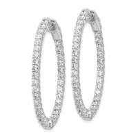 14kw 3 1/3 ct Lab Grown Dia VS/SI+ G+ Oval In/Out Safety Clsp Hoop Earrings