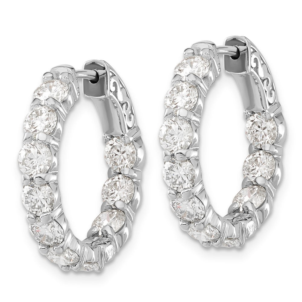 14kw 4 1/3 ct Lab Grown Dia VS/SI+ G+ Comp. Safety Clasp Hoop Earrings