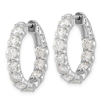 14kw 4 1/3 ct Lab Grown Dia VS/SI+ G+ Comp. Safety Clasp Hoop Earrings
