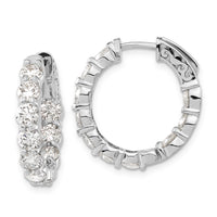 14kw 4 1/3 ct Lab Grown Dia VS/SI+ G+ Comp. Safety Clasp Hoop Earrings