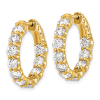 14k 4 1/3 ct Lab Grown Dia VS/SI+ G+ Comp. Safety Clasp Hoop Earrings