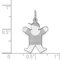 Sterling Silver Rhodium-plated Joy Kid Charm