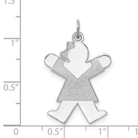 Sterling Silver Rhodium-plated Joy Kid Charm