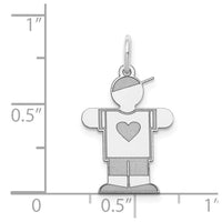 Sterling Silver Rhodium-plated Kid Charm