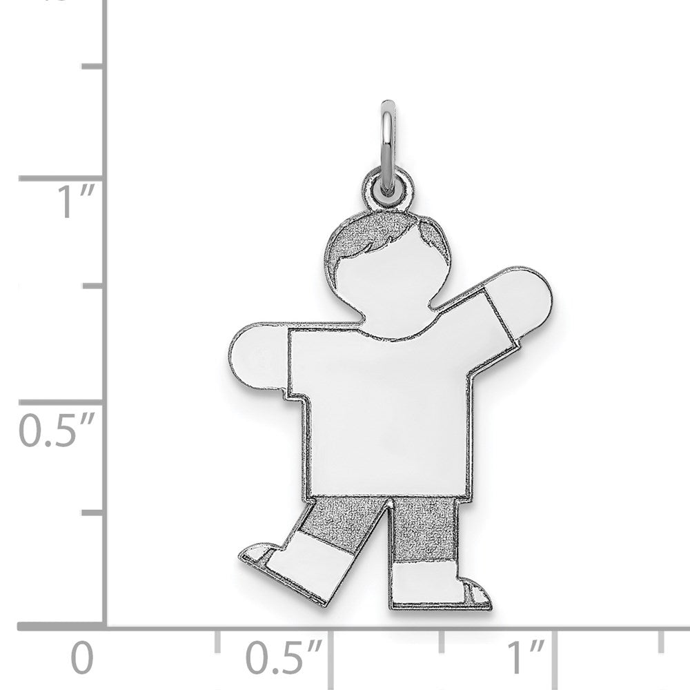 Sterling Silver Rhodium-plated Kid Charm