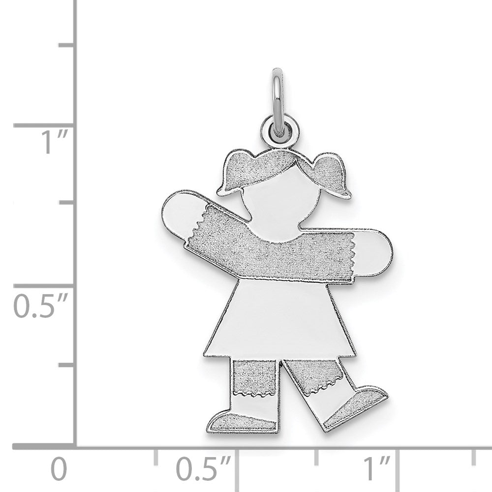 Sterling Silver Rhodium-plated Kid Charm