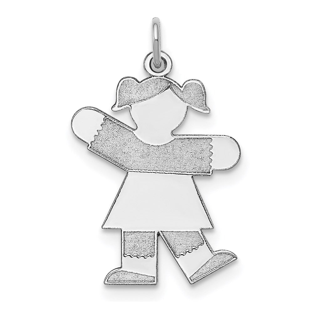 Sterling Silver Rhodium-plated Kid Charm