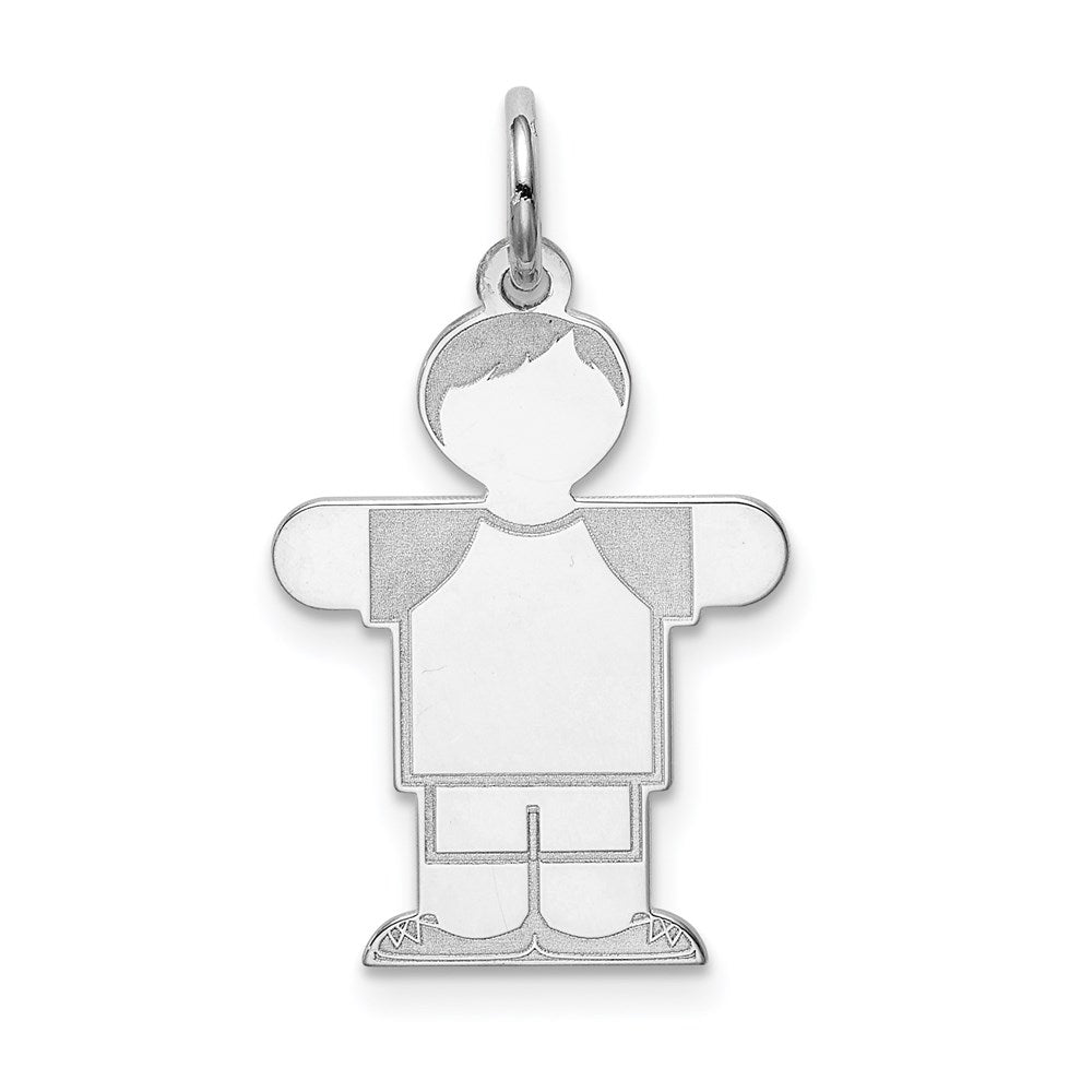 Sterling Silver Rhodium-plated Kid Charm