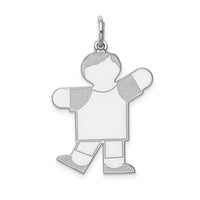 Sterling Silver Rhodium-plated Kid Charm