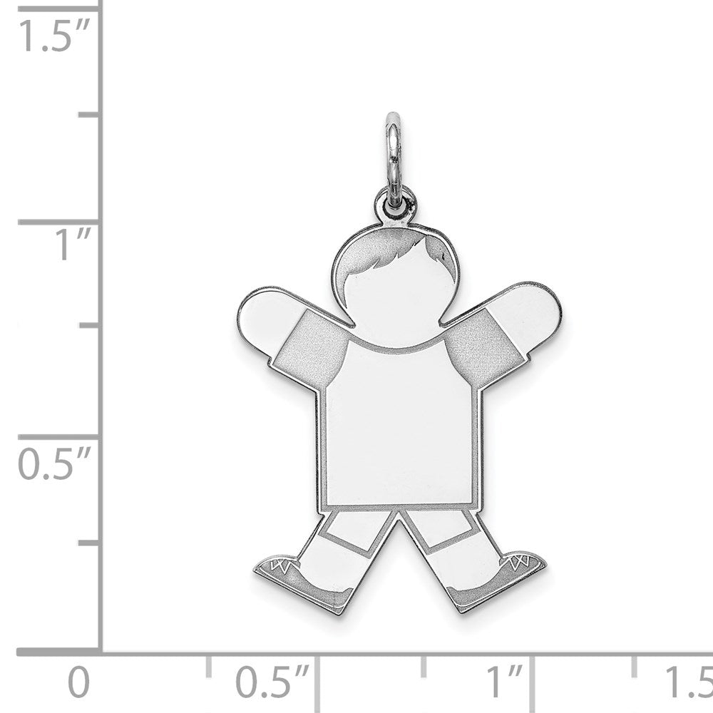 Sterling Silver Rhodium-plated Kid Charm