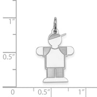 Sterling Silver Rhodium-plated Kid Charm
