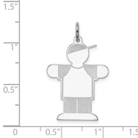 Sterling Silver Rhodium-plated Kid Charm