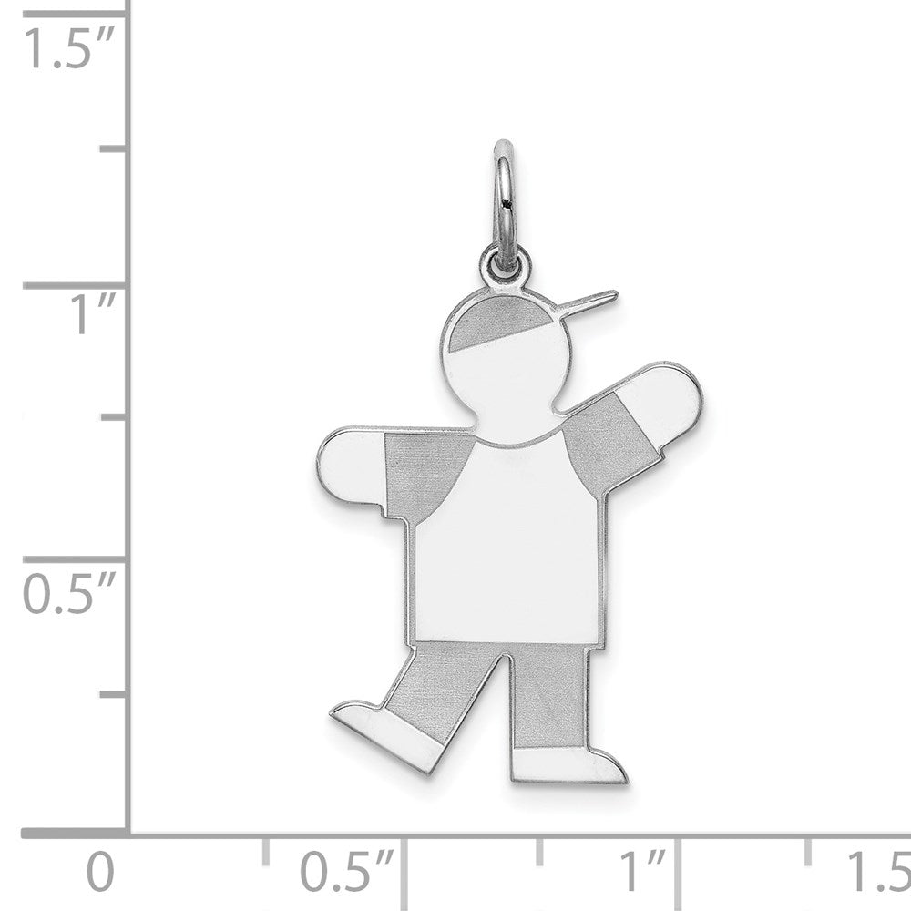 Sterling Silver Rhodium-plated Kid Charm