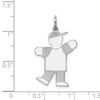 Sterling Silver Rhodium-plated Kid Charm