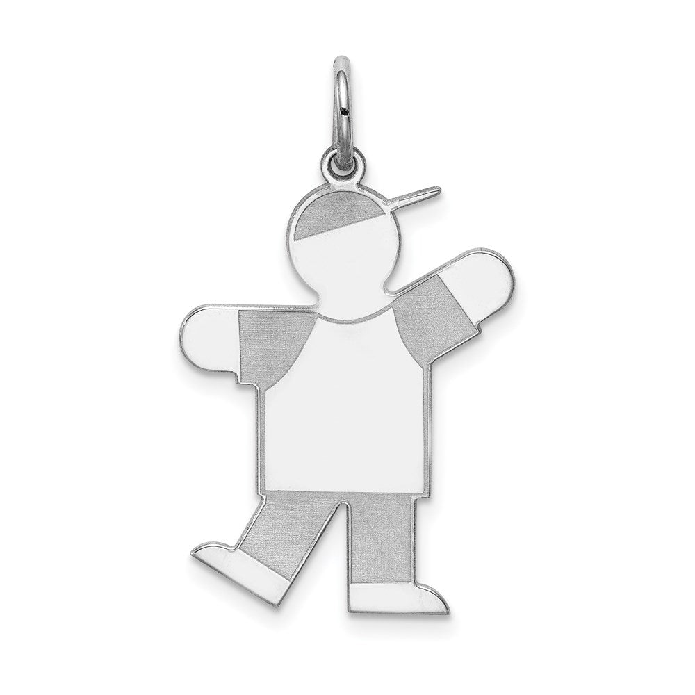 Sterling Silver Rhodium-plated Kid Charm