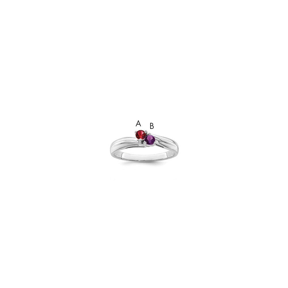Sterling Silver Rhodium-plated family jewelry ring