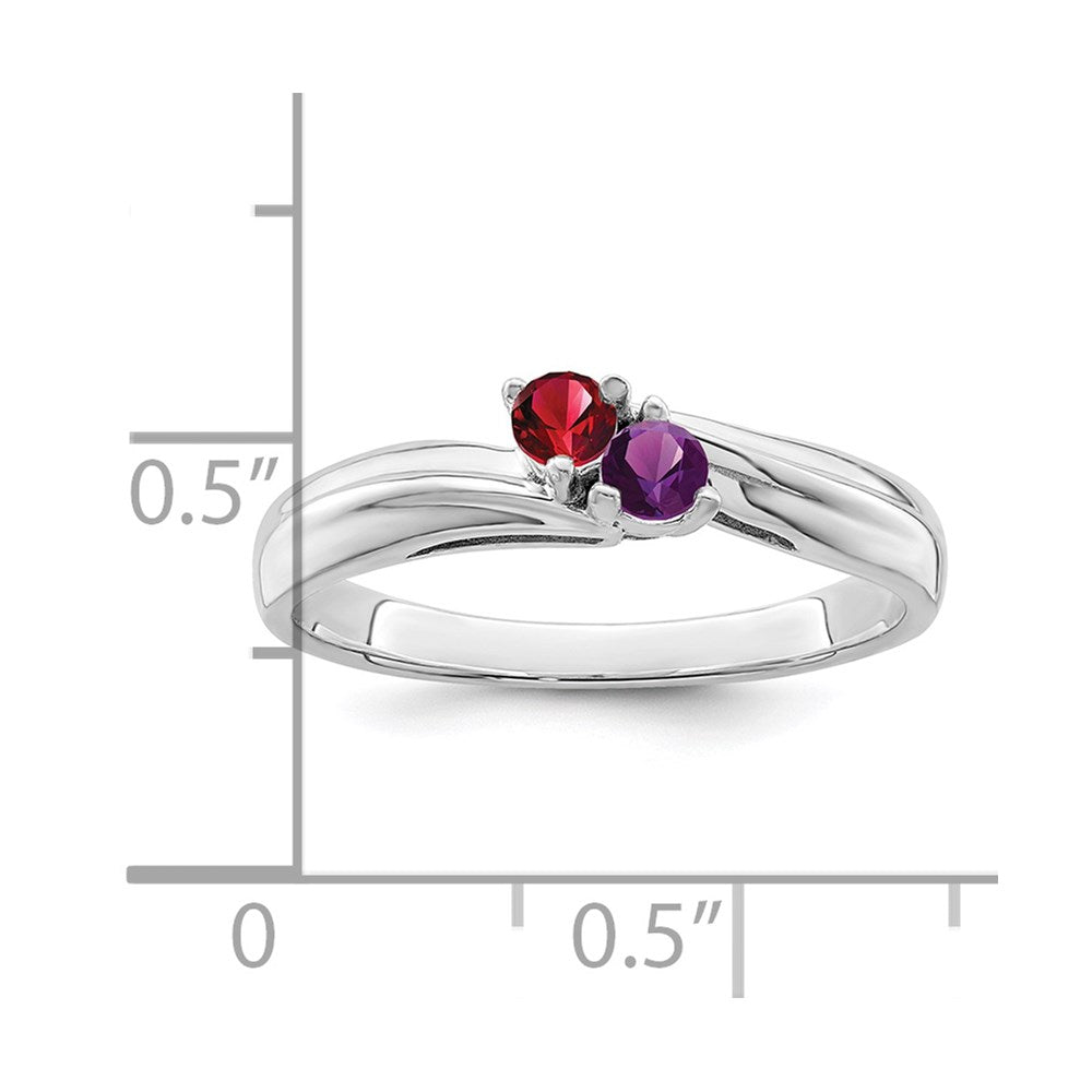 Sterling Silver Rhodium-plated family jewelry ring
