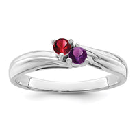 Sterling Silver Rhodium-plated Family Jewelry Ring