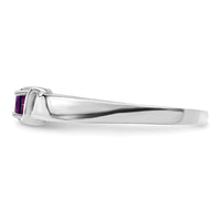 Sterling Silver Rhodium-plated Synthetic 1 Stone Mother's Ring