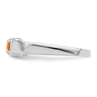 Sterling Silver Rhodium-plated Synthetic 2 Stone Mother's Ring